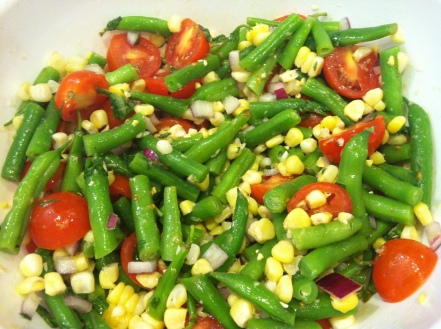 Corn and green bean salad